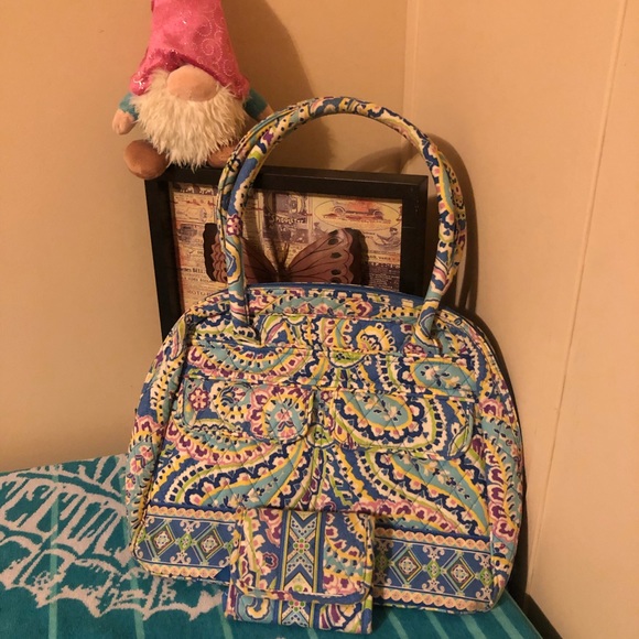 Vera Bradley Handbags - Vera Bradley Capri Blue Lola Style Bowler Bag